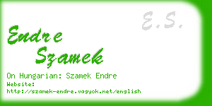 endre szamek business card